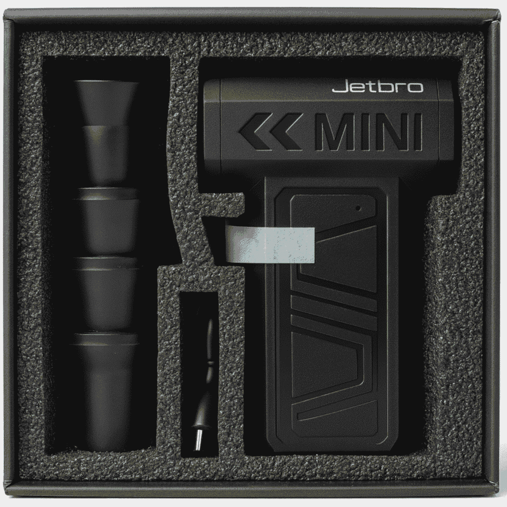 Jetbro Mini luftblåsare med munstycken i förpackning – HandyHands Jet-serien